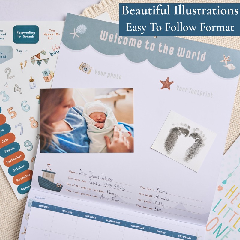 Baby's First Year Memory & 1st Year Calendar with 100