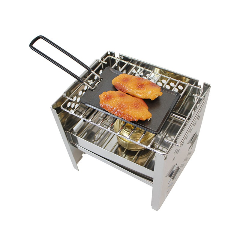 Mini Barbecue Tray Iron Portable Compact Easy to Clean BBQ