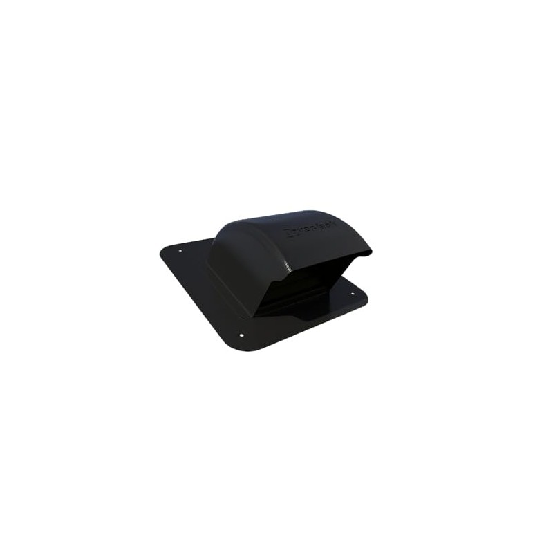 InOvate DryerJack Low Profile Roof Vent with Roof Neck (Black)