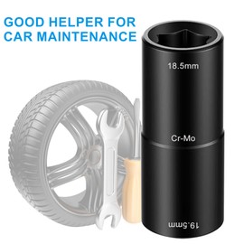 VOBOR Wheel Nut Socket Wrench, 18.5mm & 19.5mm, Double Head, 1/2 Inch Drive, Ford Land Rover Compatible