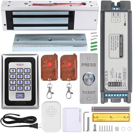 Smart Access Control System Kit – Metal Touch Keypad, 1200LB Magnetic Lock, Tuya App Remote Access, 2 Remote Controls, RFID Cards, Metal Exit Button – for Home/Office (K3-1-1200lbs Lock Kit)