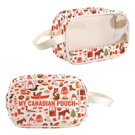 VAMSII Canada Lover Gift My Canadian Pouch Clear Makeup Bag Canada Vacation Travel Gift Canada Souvenir Toiletry Bag (My Canadian Pouch T B)