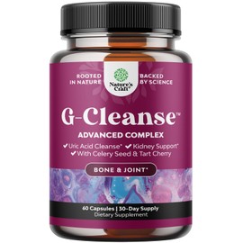 Natures Craft G-Cleanse Uric Acid Supplement - Uric Acid Cleanse for Joint & Kidney Support - Kidney Cleanser with Chanca Piedra, Tart Cherry Extract, Celery Seed Extract Capsules - 60 Count