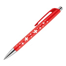 Caran d'Ache 888 Infinite Ballpoint Pen, Swiss Cross, Red Resin Hexagonal Barrel (888.253)