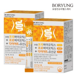 Boryeong (현대Hmall)보령 프리바이오틱스 프로바이오틱스 다이어트 유산균 2박스 (60포) Hyundai Hmall Boryeong Prebiotics Probiotics Diet Probiotics 2 Boxes (60 Packs)