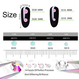 Flatback Rhinestones For Bedazzling Crafting Nails SS20 5mm 1200 Pieces Transparent Resin Rhinestone Round Gems for DIY Bags Clothes Shoes Nail Art Glitter Stone Champagne