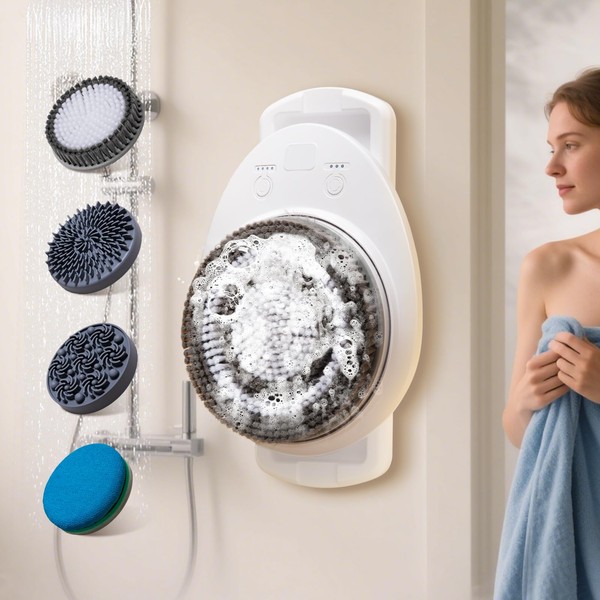 Electric Shower Brush for Body -Wall Mounted Back Scrubber for