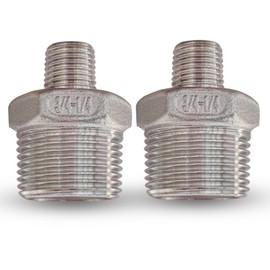 3/4” Male x 1/4" Male NPT Threaded Reducing Nipple Pipe Fitting Adapter, Heavy Duty 304 Stainless Steel Hex Nipple Reducer Straight Connector Pipe Adapter (3/4”-1/4”)