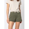 Eight2Nine Women's Chino Shorts with Braided Belt, Middle-green