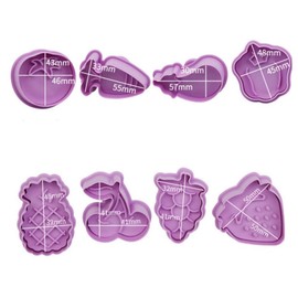 Fruits Cookie Cutter Set,Vegetables Cookie Stamps,Strawberry Cookies Press,Tomato Biscuit Moulds For Baking,Cookie Mould Set Kitchen Tools,With 50pcs Biscuit Packaging Bags(Fruits and Vegetables,8pcs)