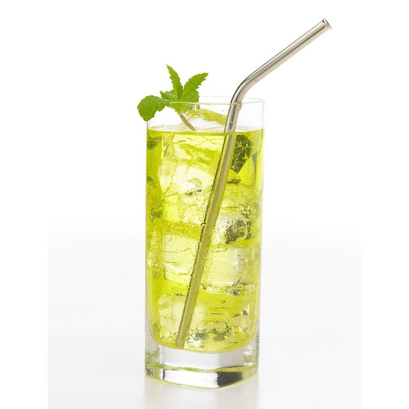 Barfly Stainless Steel Straw, 8 1/2", 1/4" Diam., Curved