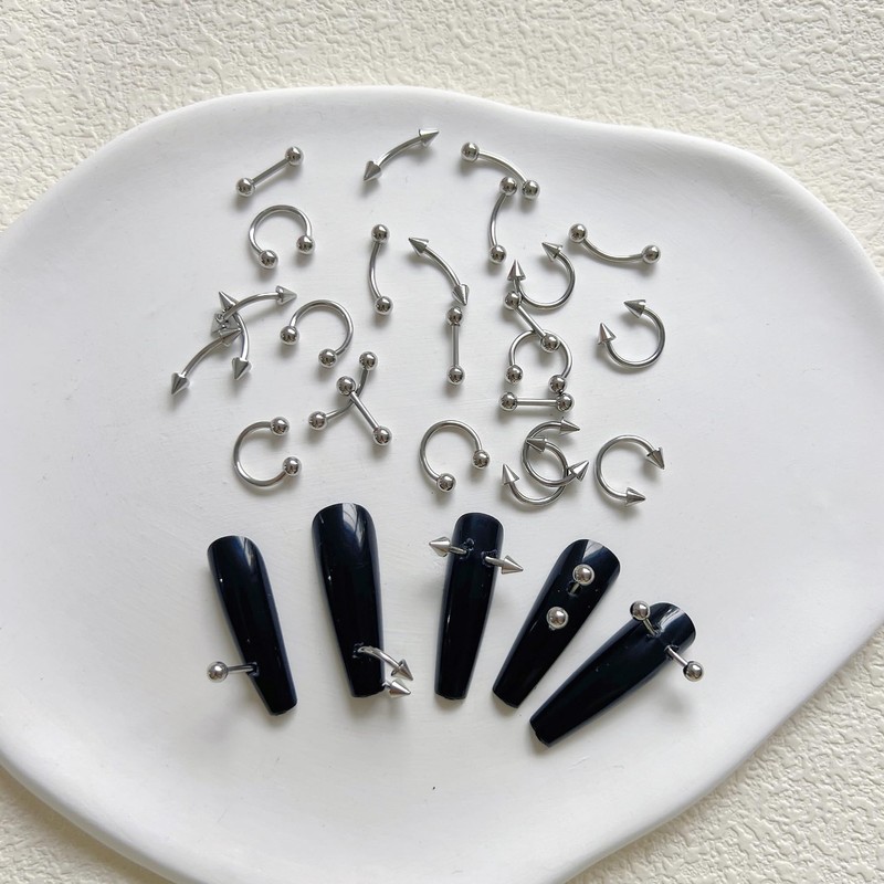 NAIL ANGEL Punk Style Nail Art Decorative Metal Spike Piercing