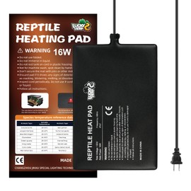 LUCKY HERP Reptile Heat Pad 8x12 Inch 16W Under Tank Terrarium Heating Mat, Reptile Heat Mat, Reptile Heating Pad for Turtle, Lizard, Hermit Crab, Frog, Snake