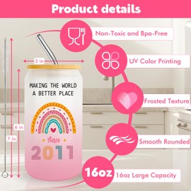 14 Year Old Girl Gift,14th Birthday Gifts for Girls 2025,Happy 14th Birthday Cups With Lids and Straws Gift Ideas,Fashion Gifts for Her,Thoughtful Presents for 14 Year Old Daughter,Niece,Sister