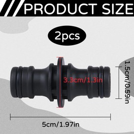 Hose Coupling, Garden Hose Connector, Hose Coupling 1/2 Inch, Garden Hose Coupling, Double Plug Garden Hose for Car Washing and Garden Hose Pipe Connection, Pack of 2