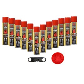 f.e.s.s. Fasfil Ultra-Refined Butane Fuel - Pure-Butane Refill Fluid for Torch with Nozzle Adapter - 5 Plastic Tips to Prevent Leakage - Sulfur-Free Lighter with V Cutter (12, 300 ML)