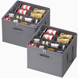 Lifewit Shoe Storage Organizer for Closet, Fits 12-16 Pairs, Large Shoe Box Storage Containers with Clear Cover and Reinforced Handles, Foldable Storage Bins Fits for Boots Heels Sneakers, 2 Pack Gray