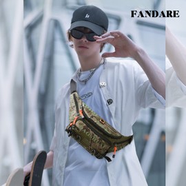 FANDARE Fashion Men's Bum Bag Chest Bag Shoulder Bags Women's Sling Shoulder Bag Crossover Bag Shoulder Bag Men Shoulder Bag for Travel School Hiking Backpacks Crossbody Pack, Camouflage