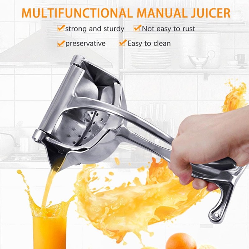 AIMALL Stainless Steel Manual Juicer, Multi-Function Fruit and Nut Squeezer,