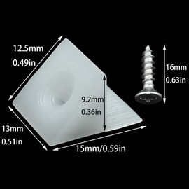 Bxian 60PCS 15x13x9.3mm L Shaped Fixing Wedge Drawer Fastener White Plastic Furniture Drawer Bottom Fixing Wedge Corner Code with Screw for Bookcase Drawer Cabinet Wardrobe