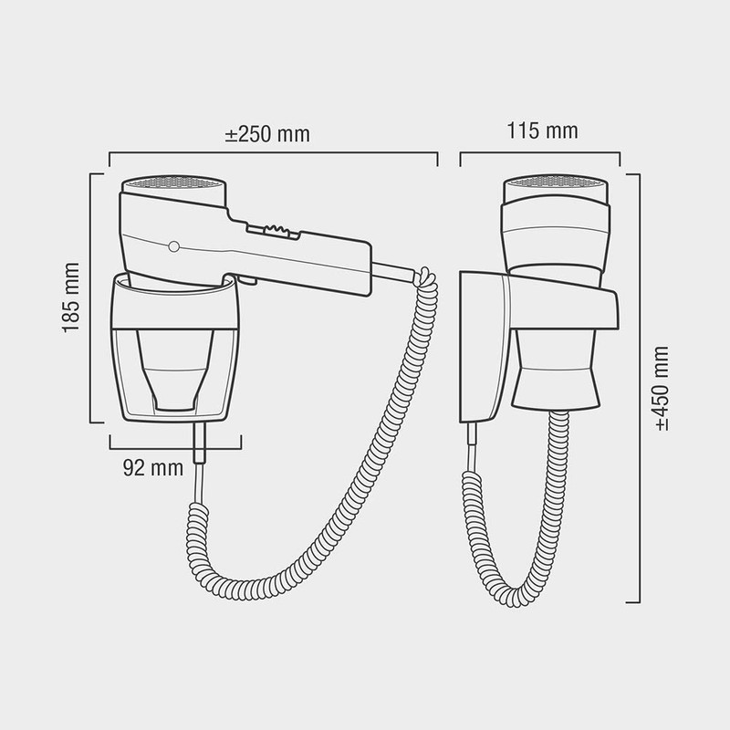 Valera Action Super Plus Wall Mounted Hairdryer