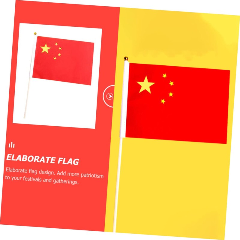 Kisangel 50pcs Hand Waving Flag Mini China Flag Small Chinese