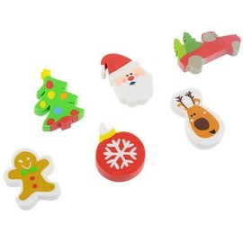 Christmas Themed Erasers, 12-ct. Pack