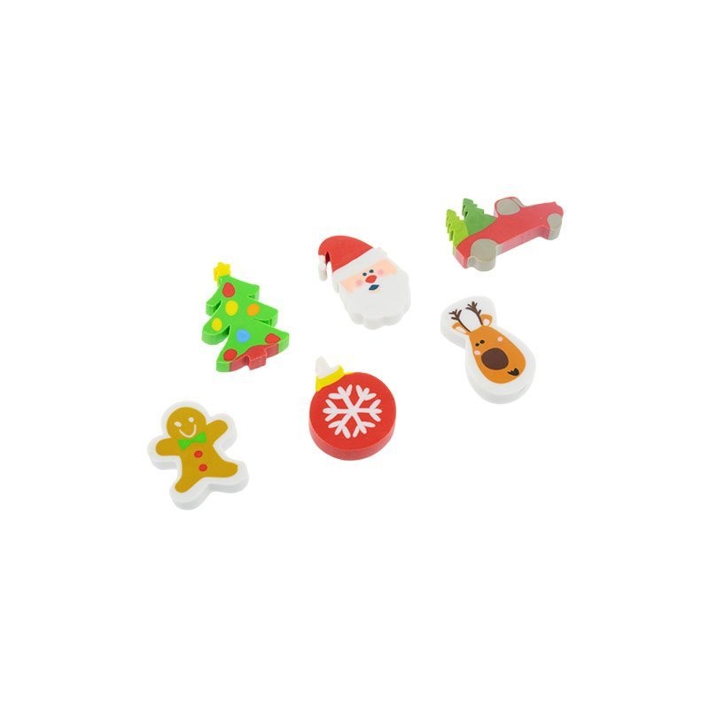 Christmas Themed Erasers, 12-ct. Pack