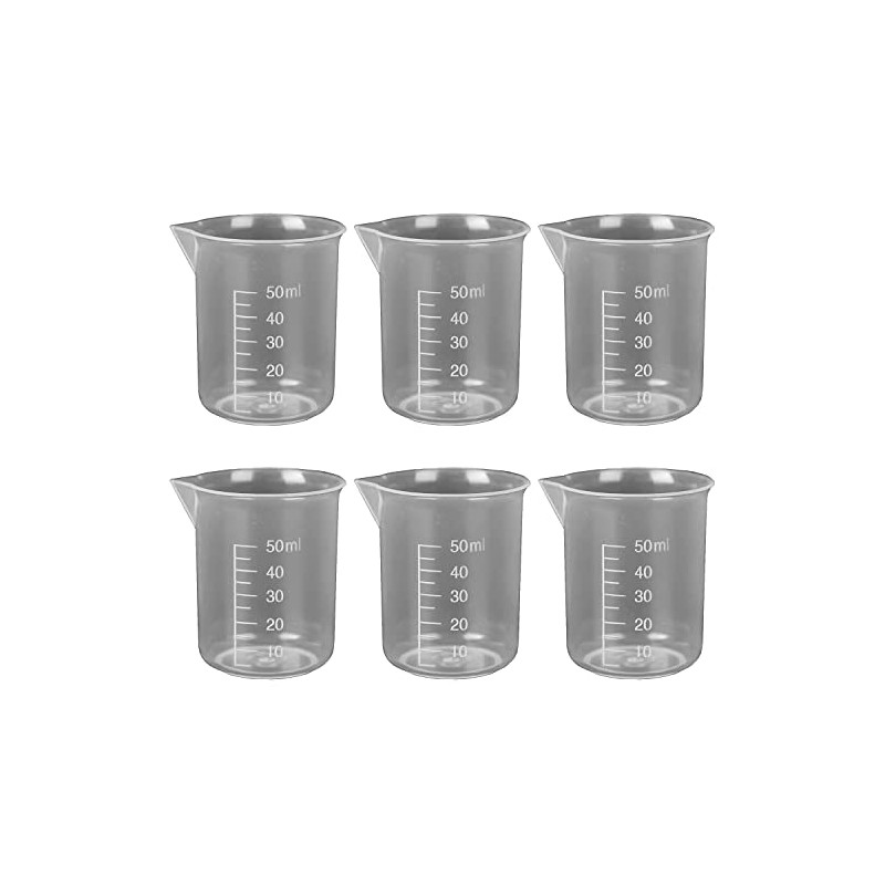 6 Pieces 1.69oz/50ml Plastic Measuring Cups Clear Measuring Cup Plastic
