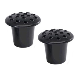 PACK OF 2 Black Memorial Grave Vase with Lids | Grave Flower Vase Cemetery Pot | Cemetery Decorations | Round Grave Vase Insert With Lid