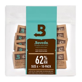 Boveda Boveda 62% Two-Way Humidity Control Packs For Storing ? oz C Size 4 C 10 Pack C Moisture Absorbers for Small Storage Containers C Humidifier Packs C Hydration Packets in Resealable Bag