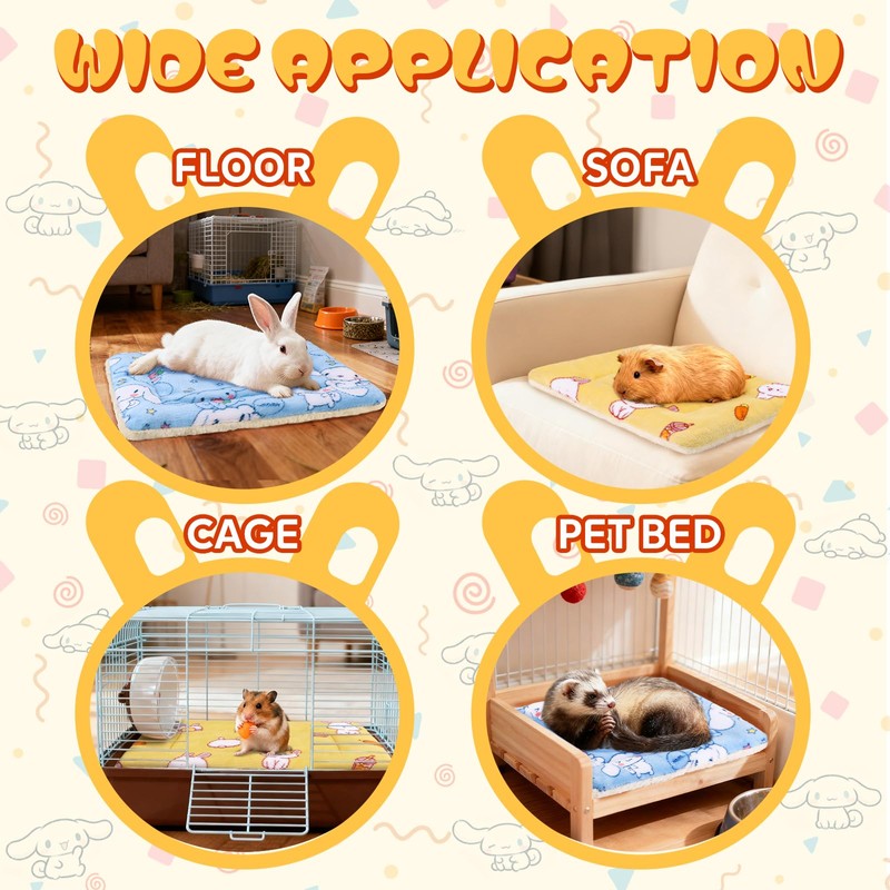 CHICAUP 2 Pcs Guinea Pig Bed, Washable Rabbit Bunny Bed