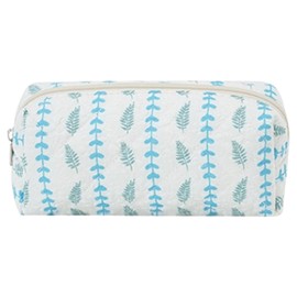 Qiwenr Pencil Case Corduroy, Pencil Pouch Aesthetic Pencilcase, Cute Floral Pencil Bag, Floral Print Pencil Case, Pen Pouch Portable Storage Bag, Cosmetic Bag for Travel, Easy to Carry (Blue, Green)