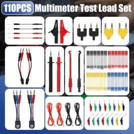 Liiamoar 110 Pcs Automotive Circuit Test Lead Kit, Multimeter Test Leads Kit, Electrical Test Kit, Back Probe Kit Automotive, Relay Wire Connector Kit (with Black Carrying Case), Alligator Clips