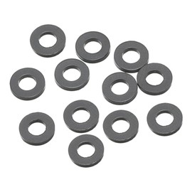 PATIKIL M4 Nylon Flat Washer, 12 Pack 4mm ID 8mm OD 1mm Thick Sealing Spacer Gasket Ring for Faucet Pipe Water Hose Fastener Bolt, Black