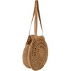 styleBREAKER Women's Round Shoulder Bag Made of Braided Paper Straw,
