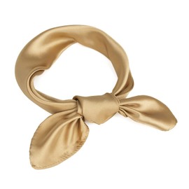 TopTie 23 Inch Square Satin Scarf, Handkerchief Bandana, Head Scarf Neck Gaiter - Golden