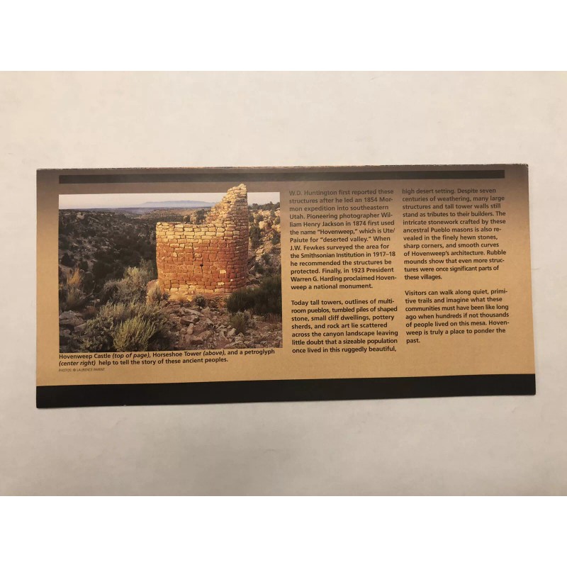 Hovenweep National Monument Park Unigrid Brochure Map NPS Newest Version