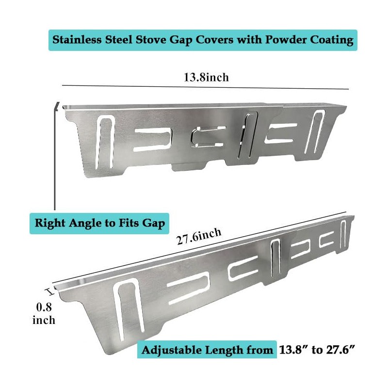 Vikarland Stainless Steel Stove Gap Covers Retractable Filler Guards Range