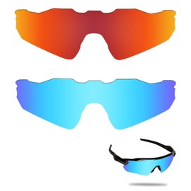 Fiskr Polarized Lenses Replacement for Oakley Radar EV Path(OO9208) Sunglasses with Impact Resistance, UV Rays Protection and Multifunctional Protection(Fire Red & Ice Blue)