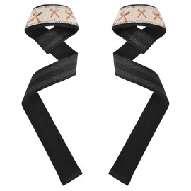 Correas de muñeca de levantamiento de pajarita café de 26 pulgadas, antideslizantes, resistentes correas de entrenamiento para levantamiento de pesas, culturismo, levantamiento de potencia, soporte de
