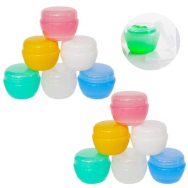 Wopanxye Cream Case, 30g Cream Containers, Cosmetics, Divided Containers, Lotions, Lip Scrubs, Ointment Containers with Multicolor Lids, Powder, Cosmetic Containers, Refillable Containers, Small Round