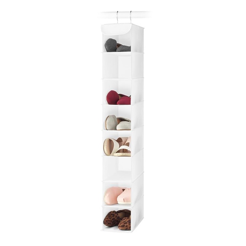 Whitmor Hanging Shoe Organizer, 8 Shelves-Hanging Closet Organizer, Hanging Shoe