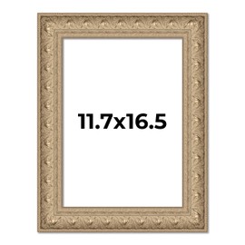 Poster Palooza A3 11.7x16.5 Frame Silver Museo Ornate 2.5 Inch Wide Moulding Solid Wood Picture Frame with UV Acrylic Plexiglass, Foam Board Backing & Hanging Hardware Included