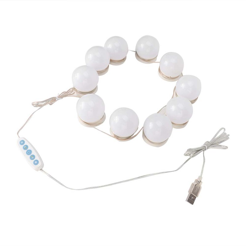 10Pcs USB LED 5 Color Temperature Light Bulb for Makeup