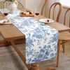 Dremisland Blue Table Runner Farmhouse 55 Inch Retro Monochrome Sketch