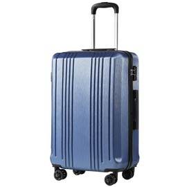 Coolife Luggage Suitcase PC+ABS with TSA Lock Spinner Carry on Hardshell Lightweight 20in 24in 28in(ice blue, S(20in_carry on))