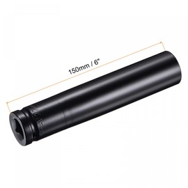 sourcing map 1/2" Drive by 22mm Deep Impact Socket, Heat-Treated CR-V Steel 6" Length, 6-Point Metric Sizes