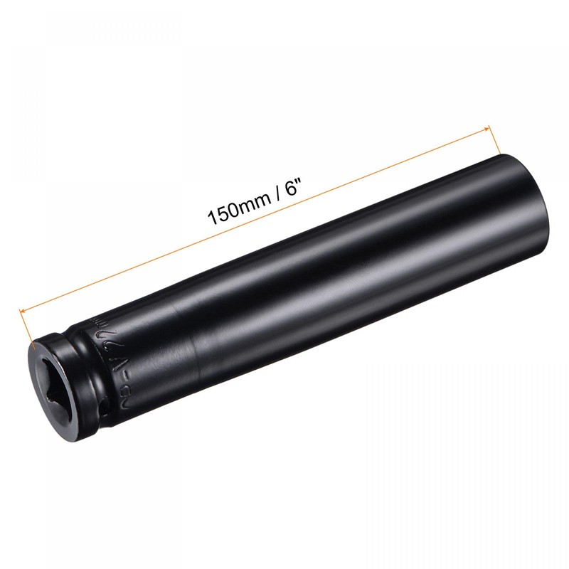 sourcing map 1/2" Drive by 22mm Deep Impact Socket, Heat-Treated