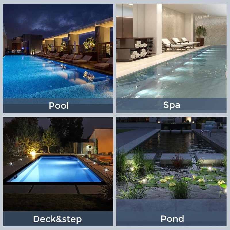Gardencoin LED Underwater Pool Lights, 12V Micro Low Voltage Submersible